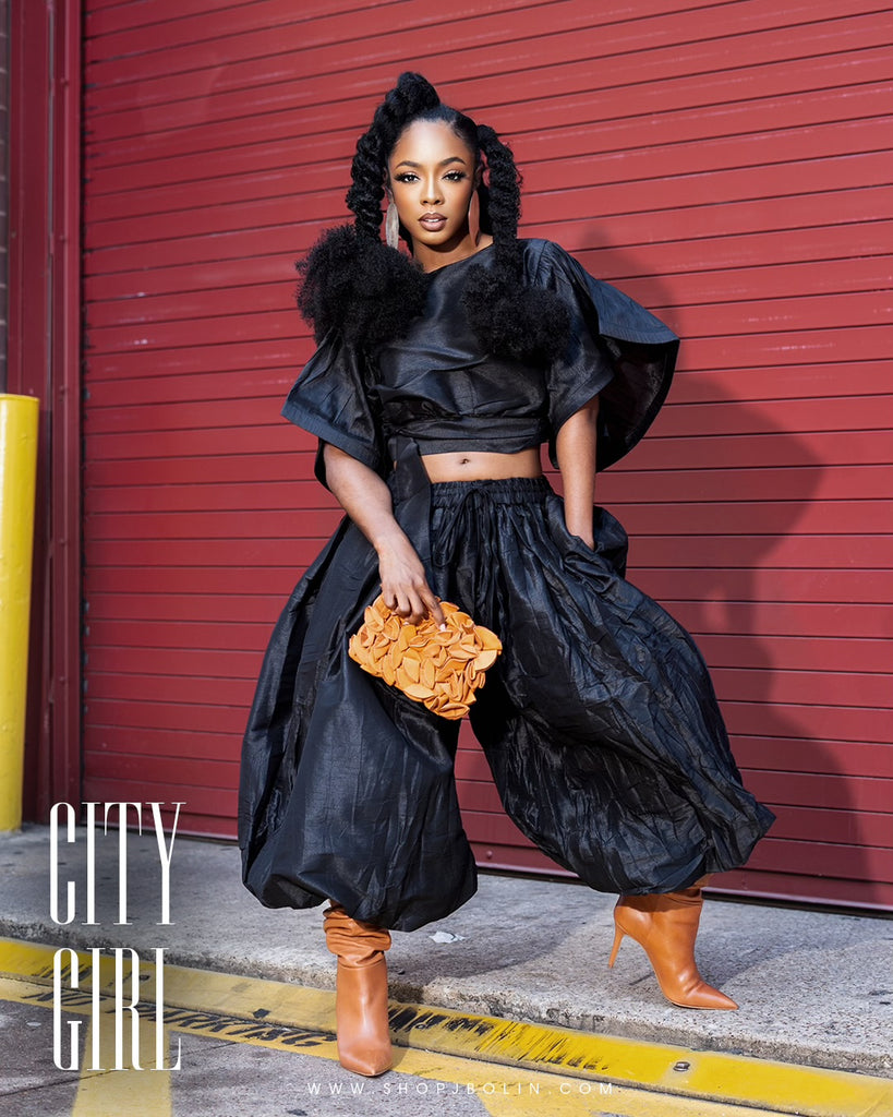 Black - Puff Pant Two Piece